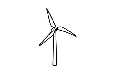 Flat Wind power icon symbol vector Illustration.