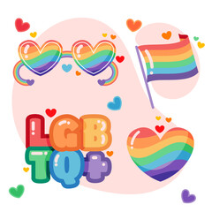 LGBTQ+ Pride Queer Elements Set