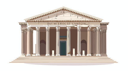 Roman Pantheon building. Ancient Italian temple with