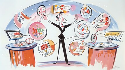 Illustration of a CFO's Profession: Driving Financial Performance and Interacting with Stakeholders