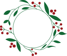 Minimalistic floral frame with berries