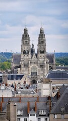Fototapeta premium Vue de la cathédrale de Tours depuis la tour Charlemagne