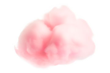 Pink cotton candy isolated on transparent background.