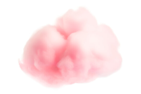 Pink cotton candy isolated on transparent background.