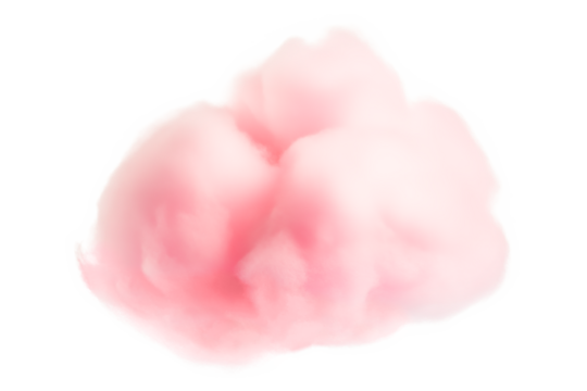 Pink cotton candy isolated on transparent background.