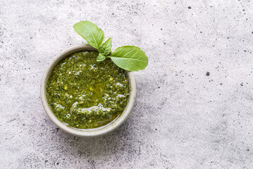 pesto sauce in a dish