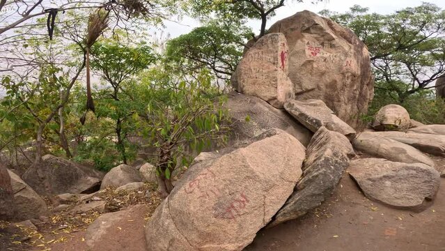 mandir or temple on the top of the Mama Vagne Pahar
