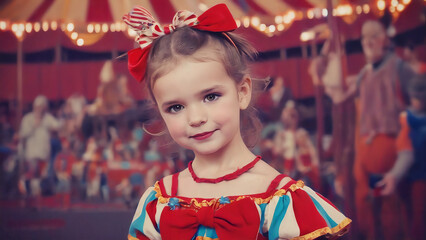 Fototapeta premium Cute girl in circus