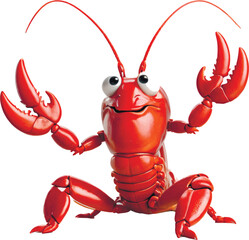 Cancer. Cartoon cancer. 3D Cancer stands straight, claws extended. Illustration on a transparent background. Vector. 