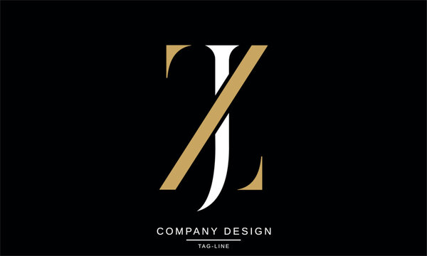 ZJ, JZ Abstract Letters Logo Monogram Design Font Vector Initials