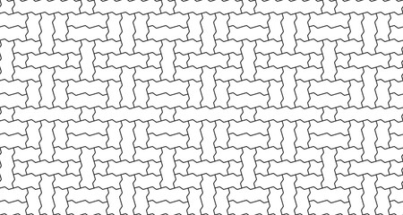 Zig zag shape paving blocks design. Seamless mixed geometric shape pattern in vector. Ancient window style inspired. Digital print and wallpaper resource.