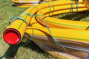 Roll of protective pipes to cover the underground electrical installation