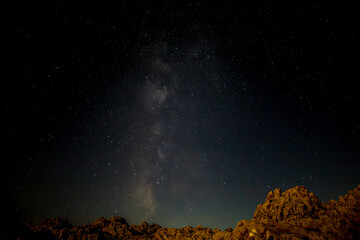 Milky Way and Stars over the Rocks of Joshua Tree, Joshua Tree National Park, California