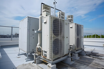 Industrial hvac units on building rooftop