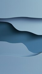Fototapeta premium An abstract design with layered blue gradients, resembling a paper cut-out with smooth, wavy patterns, creating a sense of depth and serenity.