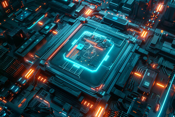 Neon Circuit Cityscape