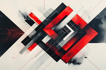 white red black abstract geometric presentation