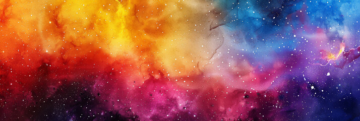 Naklejka premium watercolor Colorful cosmic galaxy acid psychedelic abstract background 
