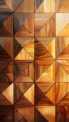 Obraz premium Elegant Geometric Wood Backdrop with Vibrant Pantone Triangle Lattice Pattern and Accent Lighting