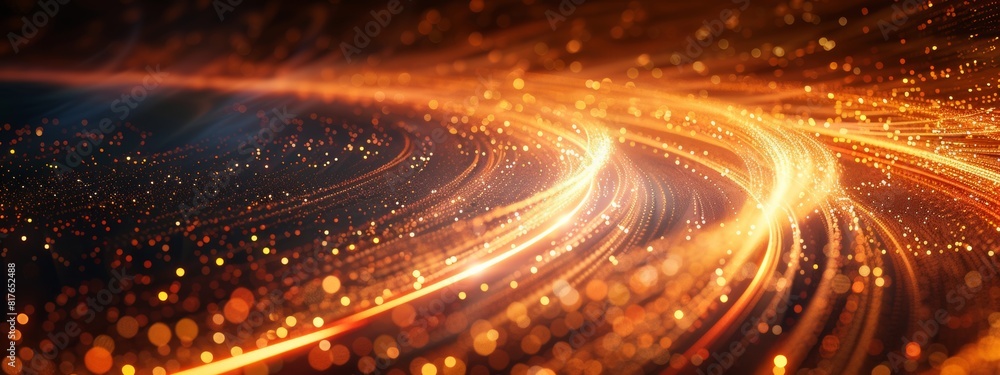 Poster abstract light trails forming a mesmerizing pattern against a dark backdrop.