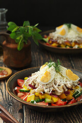 A traditional Bulgarien salad dish - Ovcharska salad