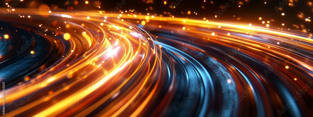 Poster abstract light trails forming a mesmerizing pattern against a dark backdrop.