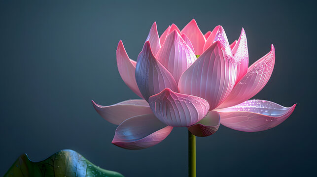 beautiful lotus gracefully poised on dark backdrop