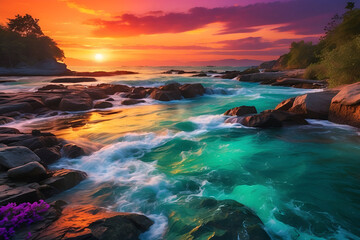 A vibrant explosion of summer colors and sunset cinematic.