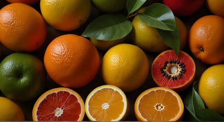 a bunch of oranges and kiwi fruit - Powered by Adobe
