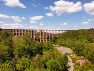 Panorama Göltzsch Viaduct in Vogtland, Saxony East Germany