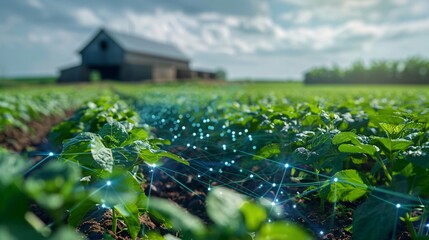 Naklejka premium The field of the future. The concept of 