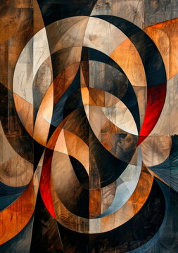 abstract panels with swirling arcs and luxurious geometric shapes