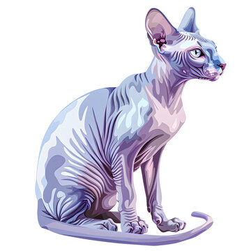 recommend clip art: Clipart illustration of sphynx cat breeds on a white background. Suitable for crafting and digital design projects.[A-0002]