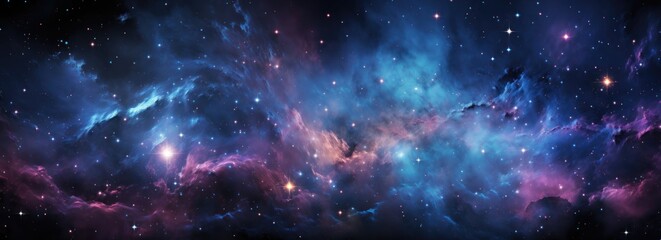 Naklejka premium Cosmic galaxy, a bright cluster of stars, cosmic dust, landscape