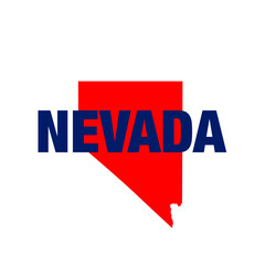 Obraz premium Nevada typo map icon
