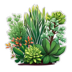 Obraz premium a sticker of a decorative plants isolated on white