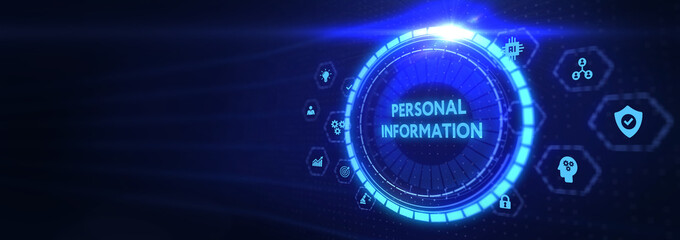 Safety concept: Personal Information on digital background. 3d illustration