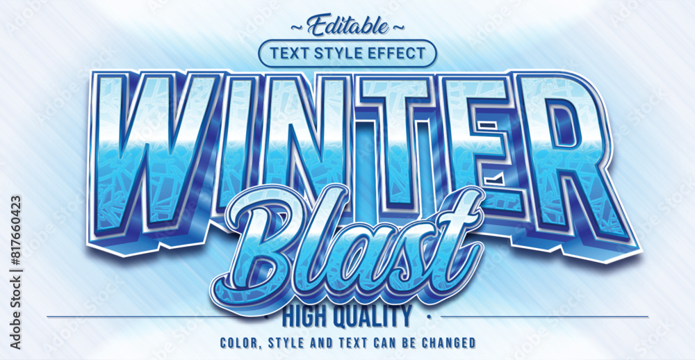 Poster Editable text style effect - Winter Blast text style theme.
