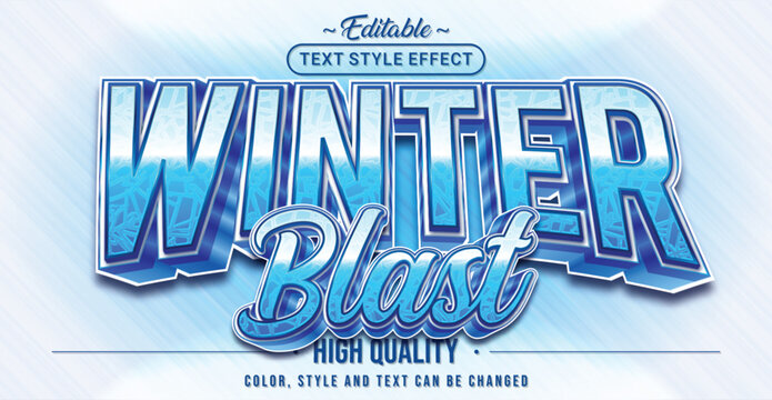 Editable text style effect - Winter Blast text style theme.