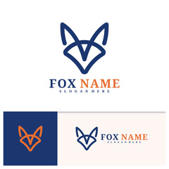 Fox logo vector template, Creative Fox head logo design concepts