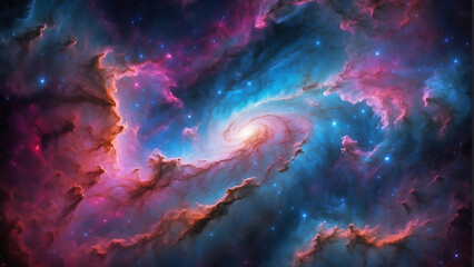 Colorful space galaxy cloud nebula, stary night cosmos, universe science astronomy, background wallpaper