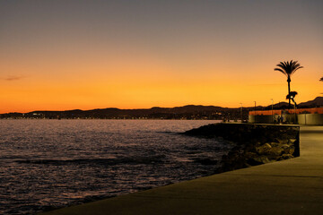 A nice winter sunset in Malaga coastline, February 19, 2024