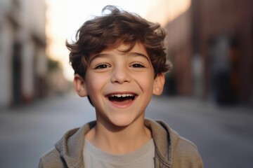 portrait of boy smiling