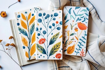 Adorable bookmarks with book on white backdrop