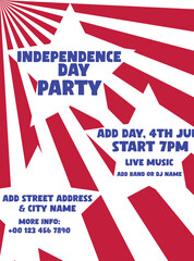 Independence day party poster flyer or  social media post design