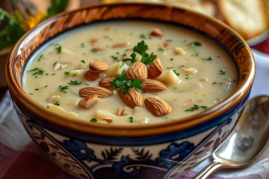 Almond flavored thick soup