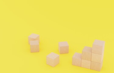 Obraz premium 背景素材_積み木_黄色