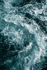Obraz premium Abstract swirling water in a river, showcasing the texture and movement of the flowing currents. 