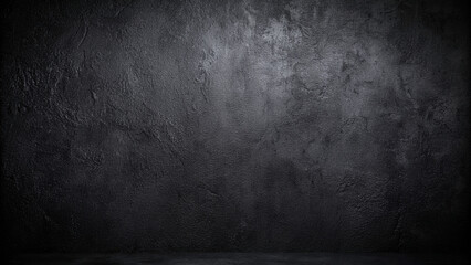 Subtle Gradient on Dark Wall: Textured Background with Soft Light Reflection for Graphic Design and Lighting Effects.