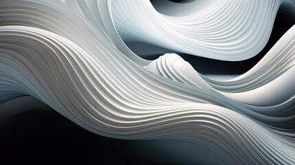 Modern 3D abstract design with flowing, lines and glass-like texture